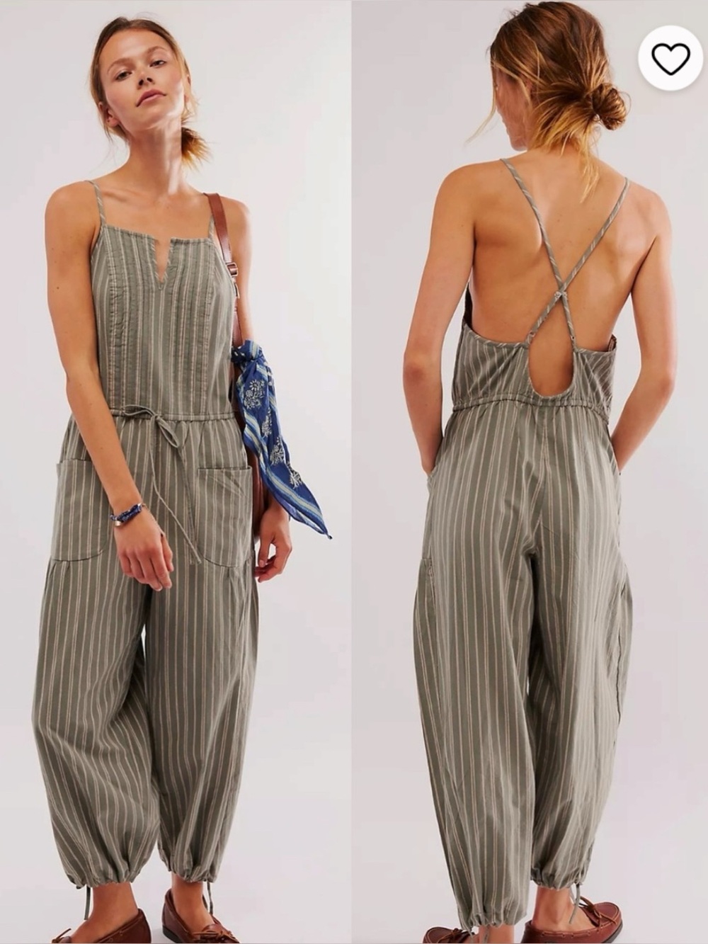 Free People Verona Bare Stripe One Piece Jumpsuit